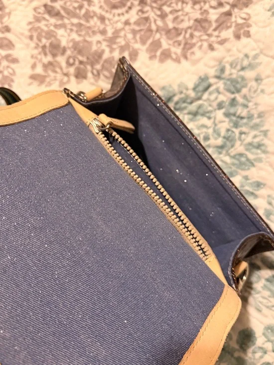 Consuela Ember On the Town Chocolate Brown Sparkle Crossbody with Striped Strap - Picture 5 of 8